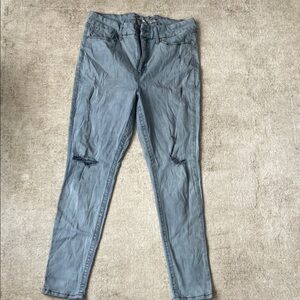 Seven7 Women's Skinny Jeans in Light Gray/Pink Washed